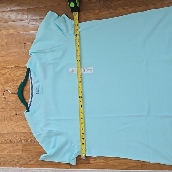 CROFT AND BARROW WOMEN'S PLUS SIZE SHORT SLEEVE AQUAMARINE PULLOVER TOP SIZE 3X - Picture 6 of 11